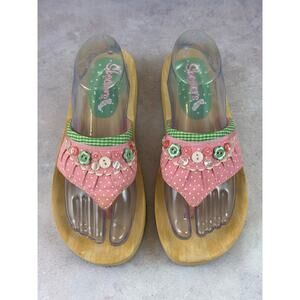 Skechers Cali Flip Flop Sandals Pink Polka Dot Womens Size 8